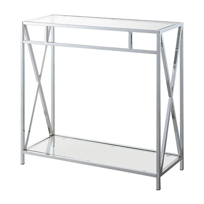 Convenience Concepts Oxford Glass Top Metal Console Table