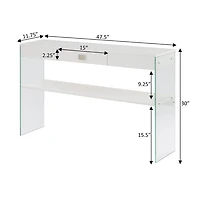 Convenience Concepts Soho Glass Top 1-Drawer Console Table