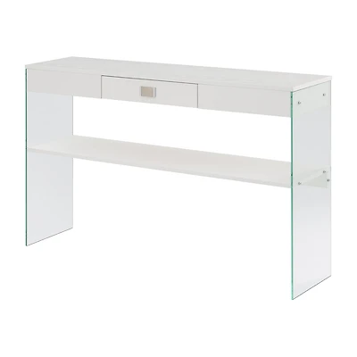 Convenience Concepts Soho Glass Top 1-Drawer Console Table