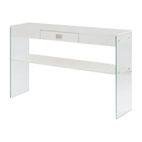 Convenience Concepts Soho Glass Top 1-Drawer Console Table