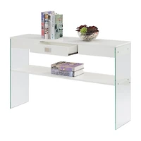 Convenience Concepts Soho Glass Top 1-Drawer Console Table