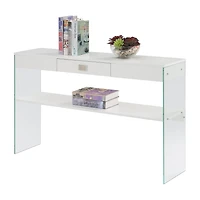 Convenience Concepts Soho Glass Top 1-Drawer Console Table