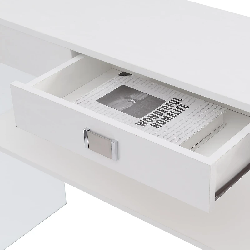 Convenience Concepts Soho Glass Top 1-Drawer Console Table