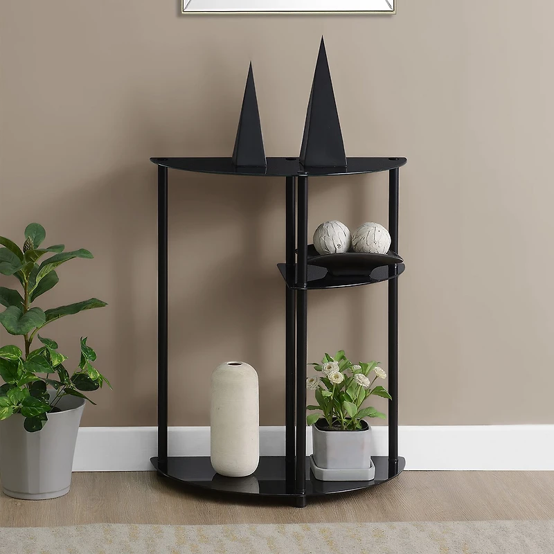 Convenience Concepts Design2go Glass Top Metal Console Table
