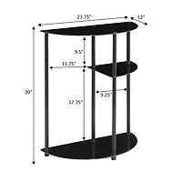 Convenience Concepts Design2go Glass Top Metal Console Table