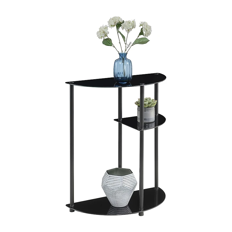 Convenience Concepts Design2go Glass Top Metal Console Table