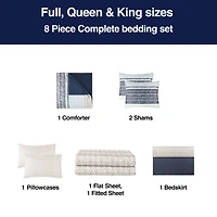 Home Expressions Mercer Stripes Complete Bedding Set With Sheets