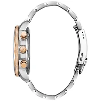 Bulova Marine Star Mens Silver Tone Stainless Steel Bracelet Watch 98b301
