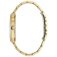 Bulova Futuro Mens Diamond Accent Gold Tone Stainless Steel Bracelet Watch 97d116