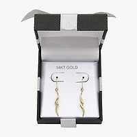 Womens 14K Gold Round Drop Earrings