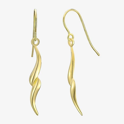 Womens 14K Gold Round Drop Earrings