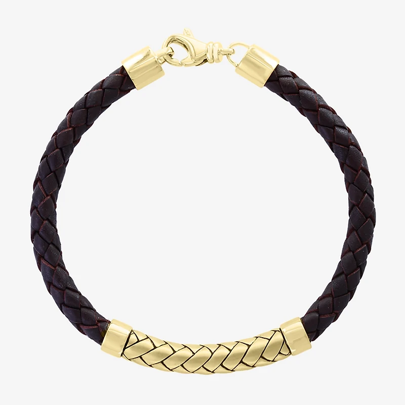 Effy Final Call Mens 14K Gold Over Silver Cord Bracelet