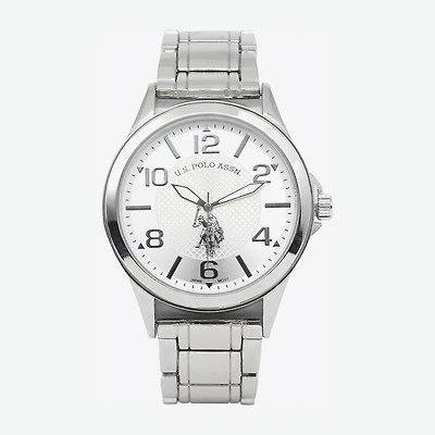 U.S. Polo Assn. Mens Silver Tone Strap Watch Usc80727jc