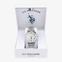 U.S. Polo Assn. Mens Silver Tone Strap Watch Usc80727jc