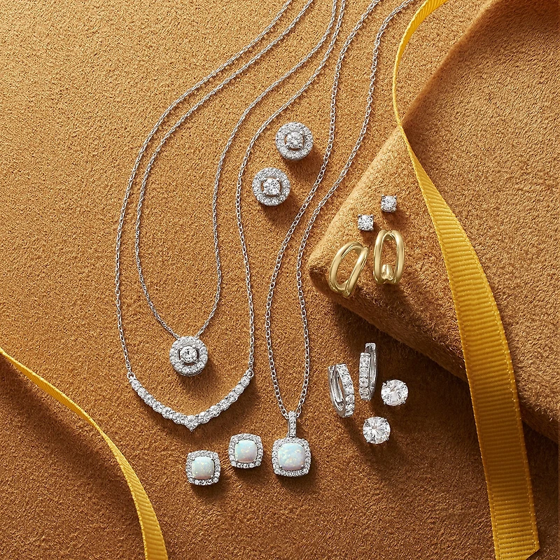 Yes, Please! Womens Lab Created White Sapphire Sterling Silver 18 Inch Pendant Necklace