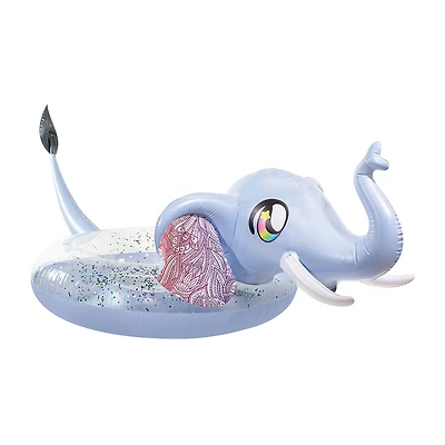PoolCandy Glitter Elephant 48IN Tube W/Drink Float