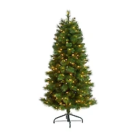 Nearly Natural Faux 5 Foot Pre-Lit Pine Christmas Tree