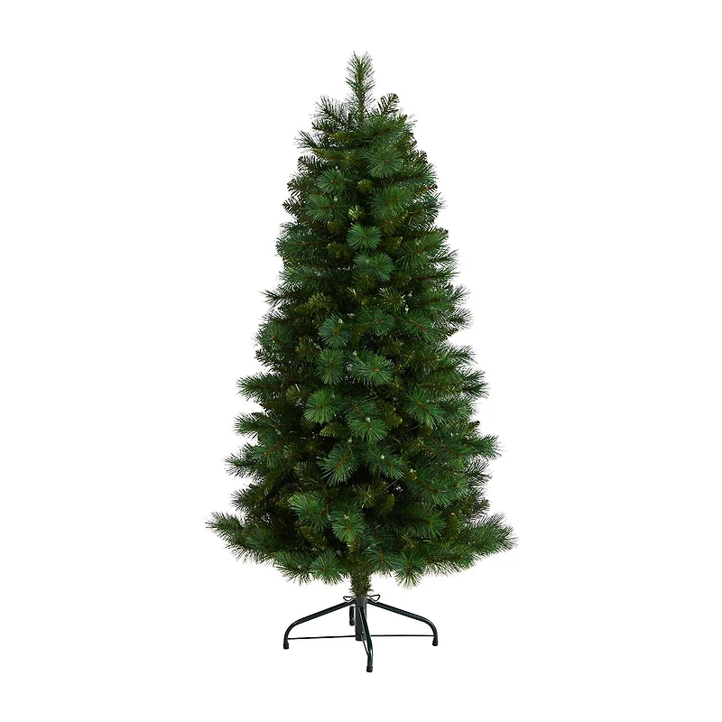 Nearly Natural Faux 5 Foot Pre-Lit Pine Christmas Tree
