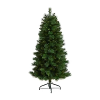Nearly Natural Faux 5 Foot Pre-Lit Pine Christmas Tree