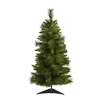 Nearly Natural New Haven Faux 3 Foot Pre-Lit Pine Christmas Tree