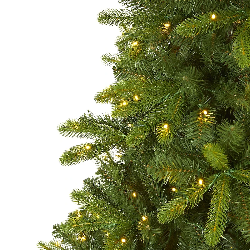 Nearly Natural New Haven Faux 7 Foot Pre-Lit Spruce Christmas Tree