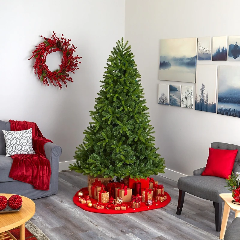 Nearly Natural New Haven Faux 7 Foot Pre-Lit Spruce Christmas Tree