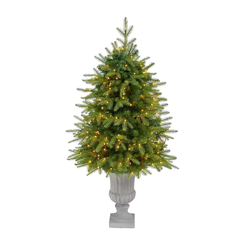 Nearly Natural Natural Look Faux 4 1/2 Foot Pre-Lit Fir Christmas Tree