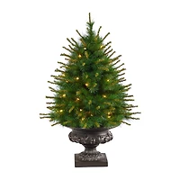 Nearly Natural Faux 3 1/2 Foot Pre-Lit Pine Christmas Tree