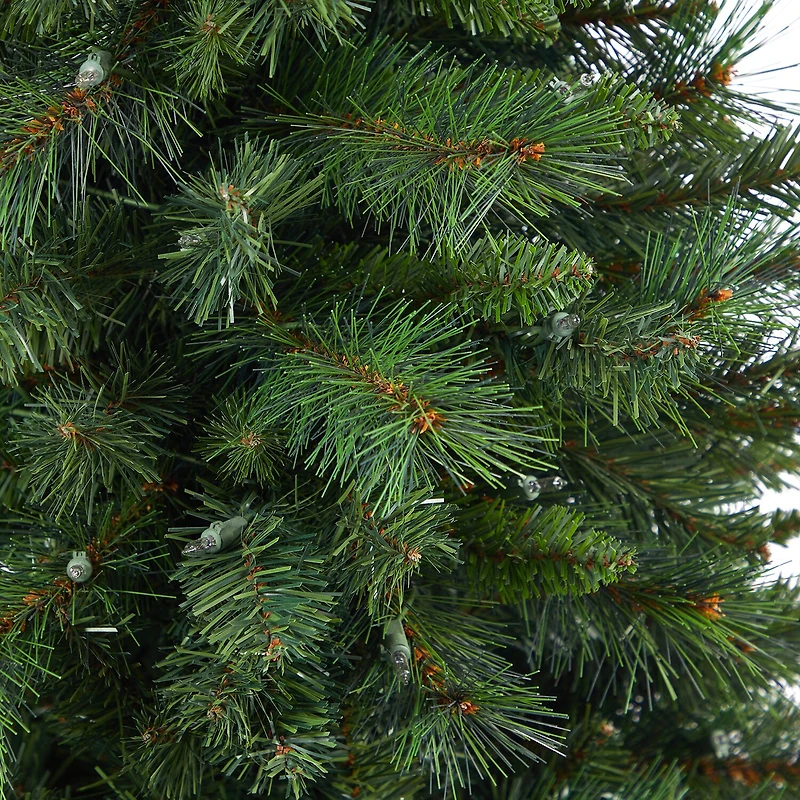 Nearly Natural Mountain Faux 4 1/2 Foot Pre-Lit Pine Christmas Tree