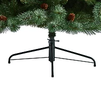 Nearly Natural Snowed Mountain Faux 8 Foot Pine Christmas Tree