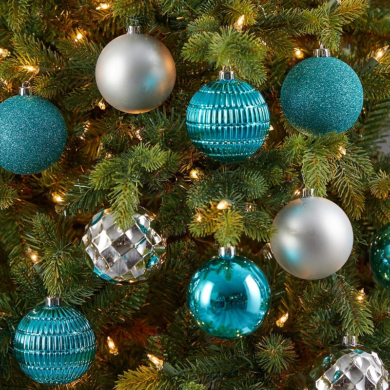 Nearly Natural Shatterproof Tree Blue Set 40-pc. Christmas Ornament