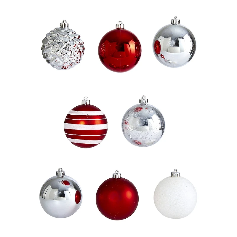 Nearly Natural Shatterproof Tree Red Set -Pc Christmas Ornament