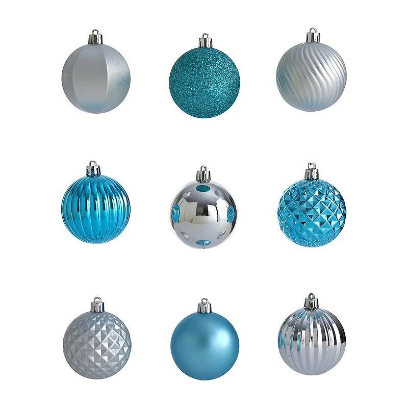 Nearly Natural Shatterproof Tree Blue Set 100-pc. Christmas Ornament