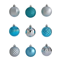 Nearly Natural Shatterproof Tree Blue Set 100-pc. Christmas Ornament