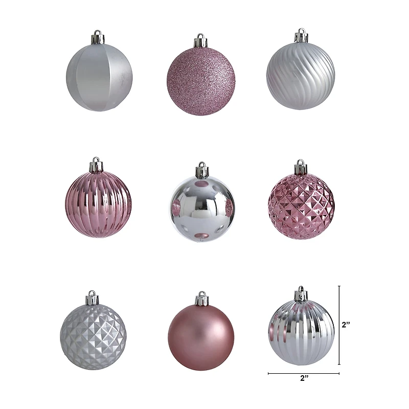 Nearly Natural Shatterproof Tree Pink Box 100-pc. Christmas Ornament