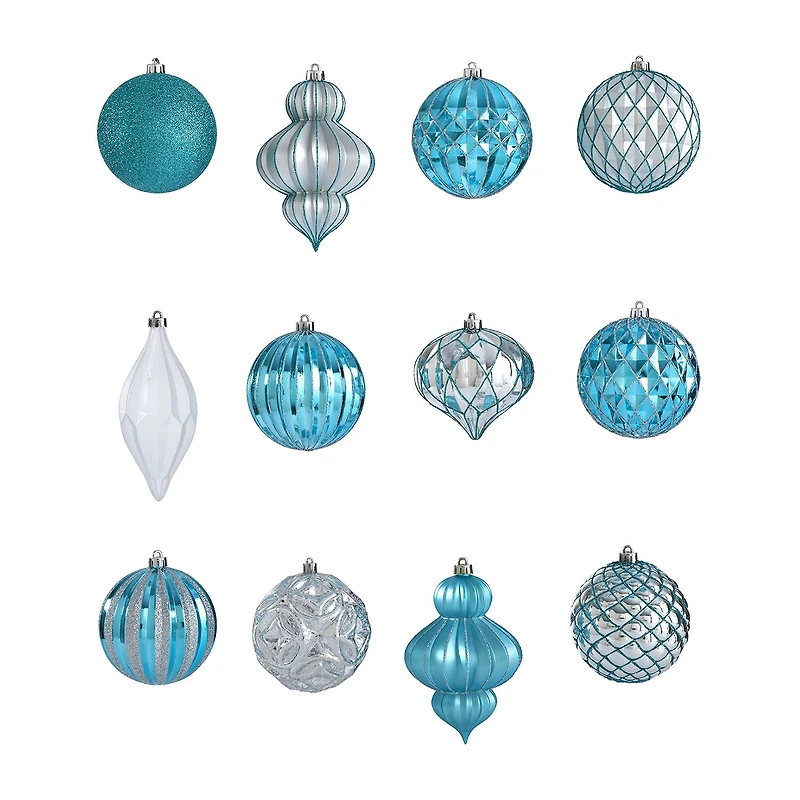 Nearly Natural Shatterproof Tree Blue Set 12-pc. Christmas Ornament