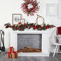 Nearly Natural Apple Christmas Indoor Garland