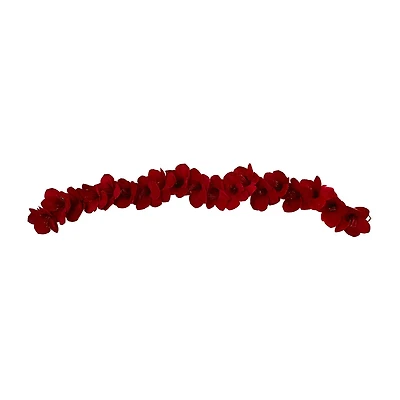 Nearly Natural 5ft. Amaryllis Silk Christmas Indoor Garland