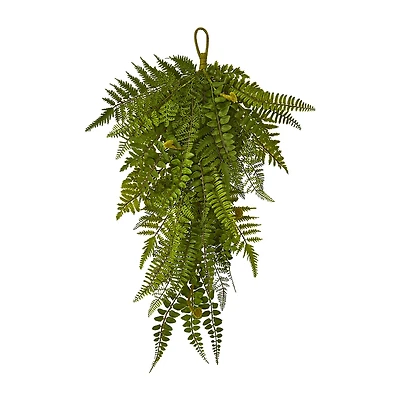 Nearly Natural 28" Fern Artificial Teardrop Set Of 2 Swag