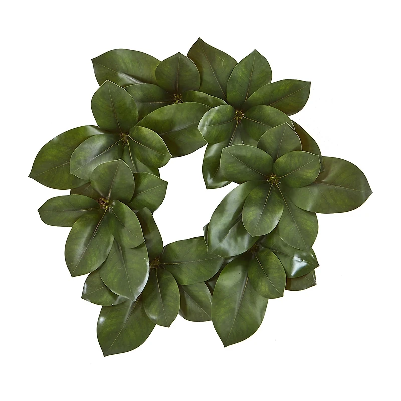 Nearly Natural 22in Magnla Leaf Wreath