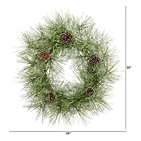 Nearly Natural Iced Pine Artificial Wreath