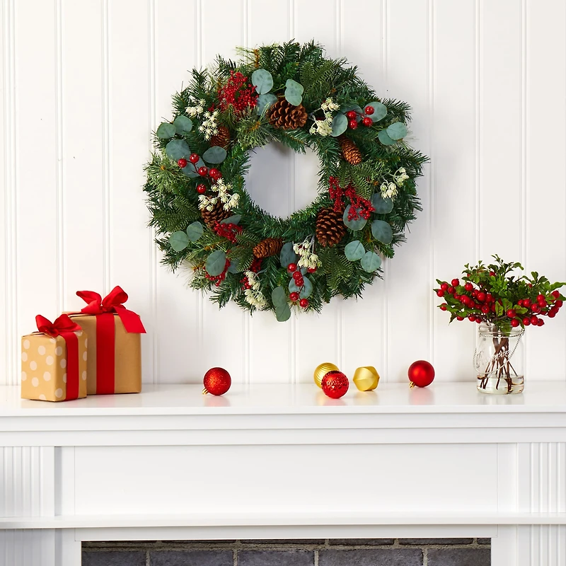 Nearly Natural Pine Artificial Wreath
