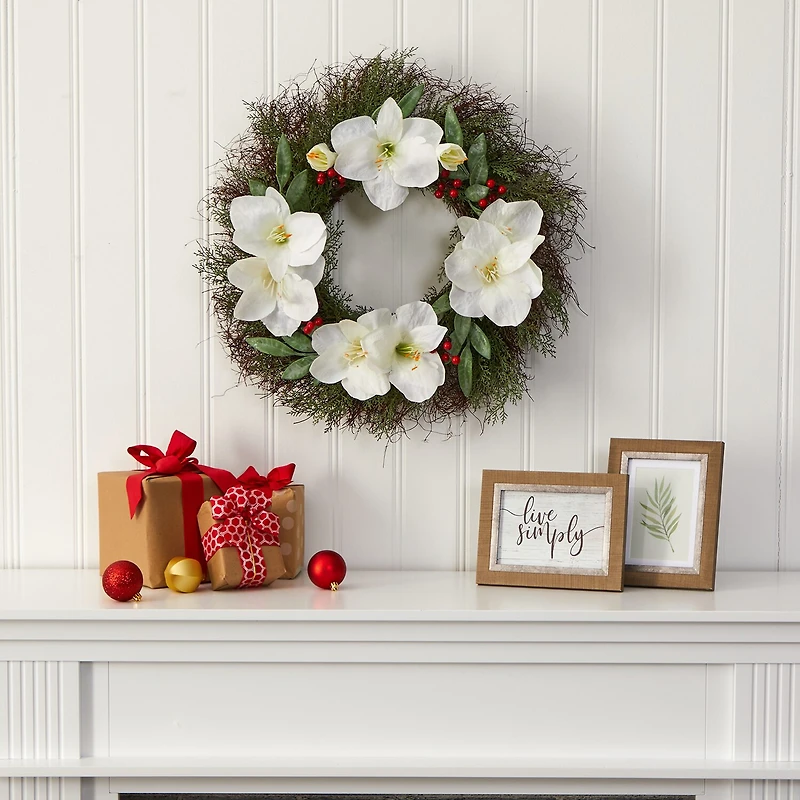 Nearly Natural Artificial Cedar Wreath