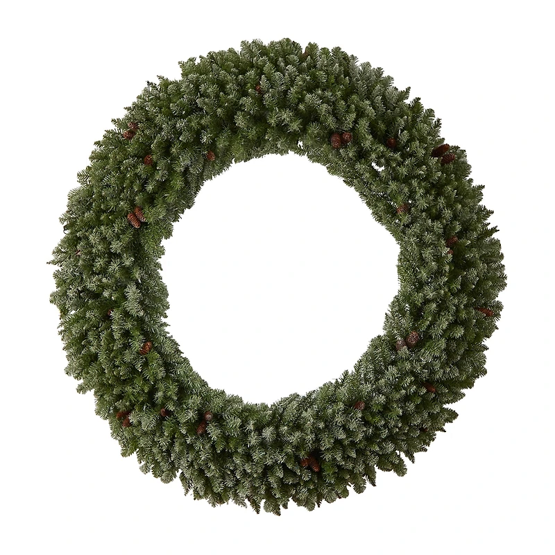 Nearly Natural 6ft. Giant Flocked Faux Pre-Lit Wreath