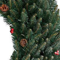 Nearly Natural 4ft. Large Flocked Faux Pre-Lit Wreath