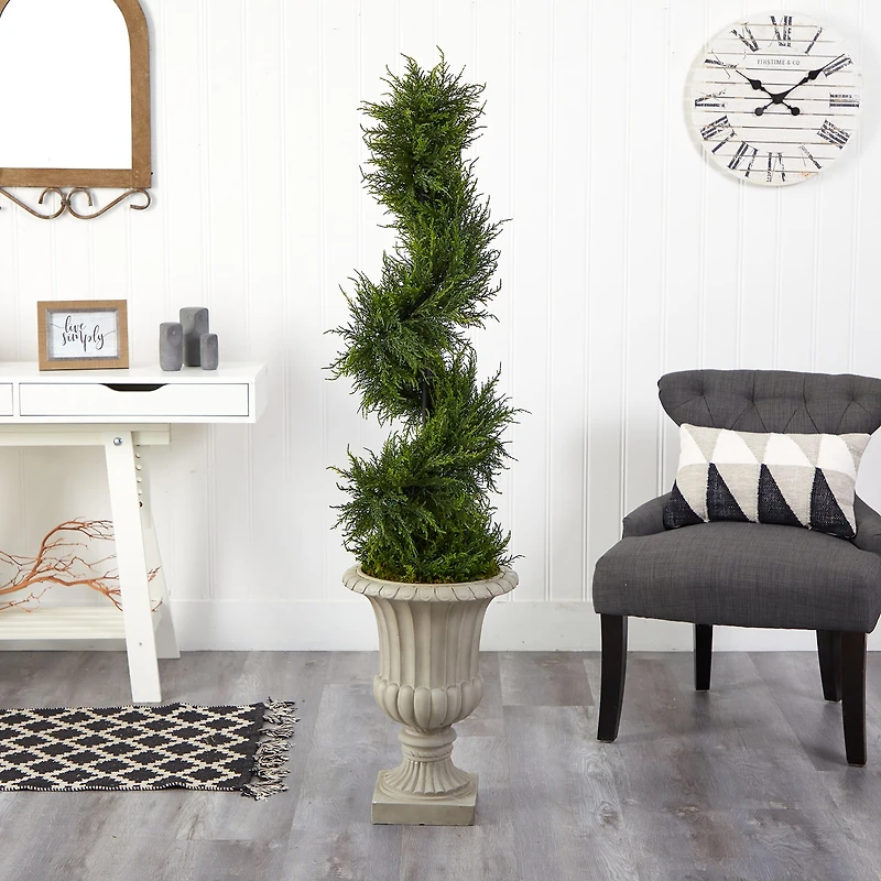 Nearly Natural Faux Cypress 5 Foot Pre-Lit Christmas Tree