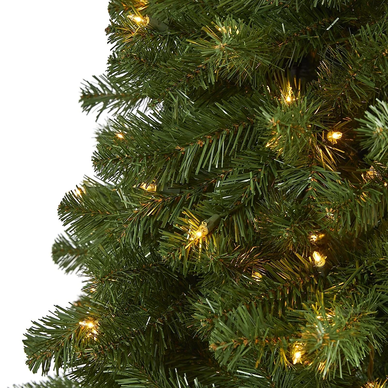 Nearly Natural Faux Douglas 7 1/2 Foot Pre-Lit Fir Christmas Tree