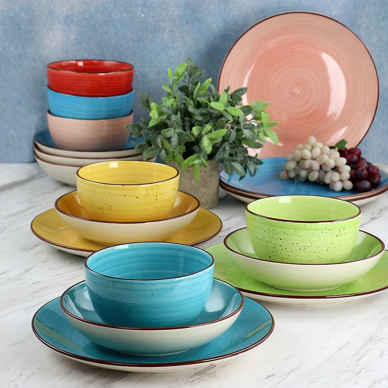 Elama -pc. Stoneware Dinnerware Set