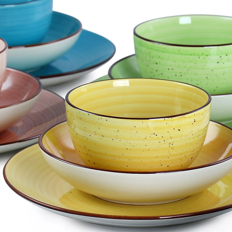 Elama -pc. Stoneware Dinnerware Set