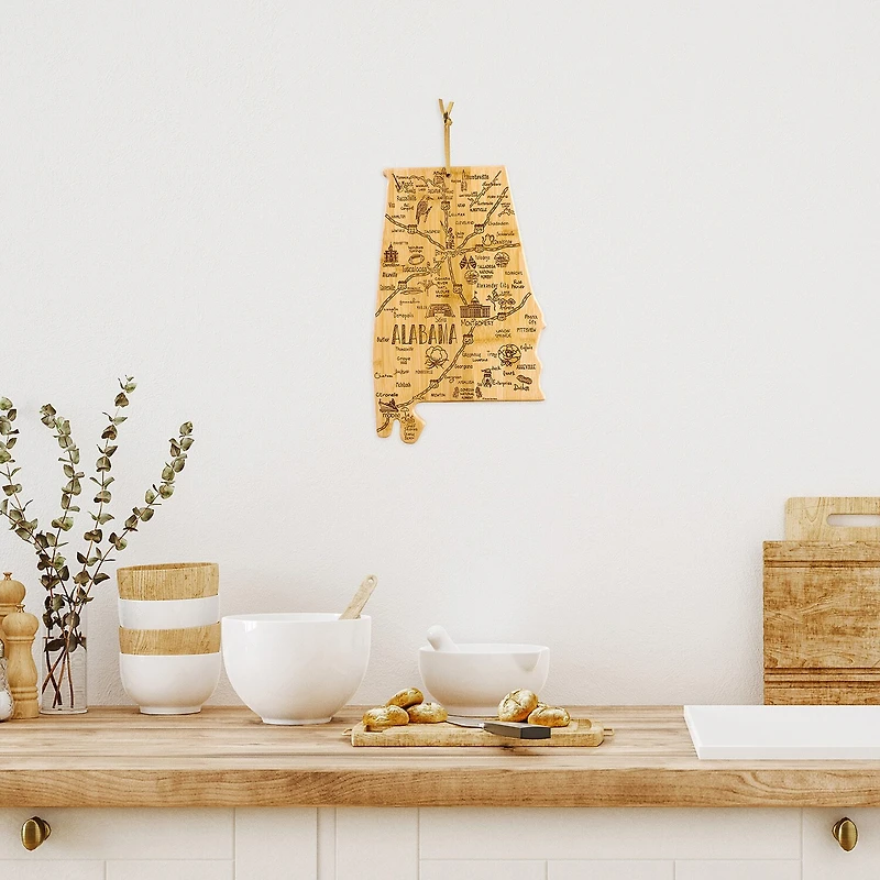 Totally Bamboo Destination State Shaped Serving and Cutting Board